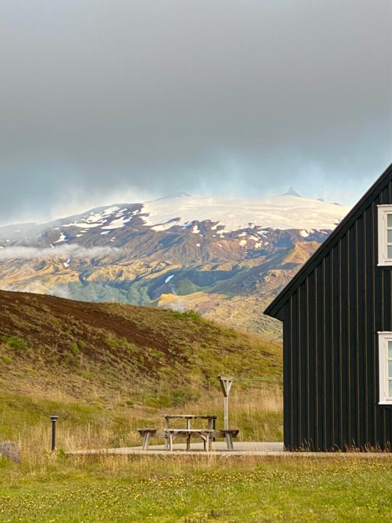 Hellnar Blick Snæfellsjökull Unterkunft