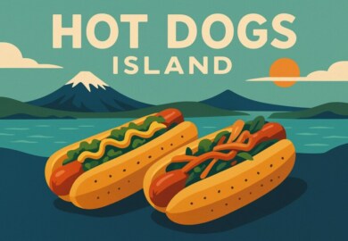 Vegane und vegetarische Hot Dogs Island