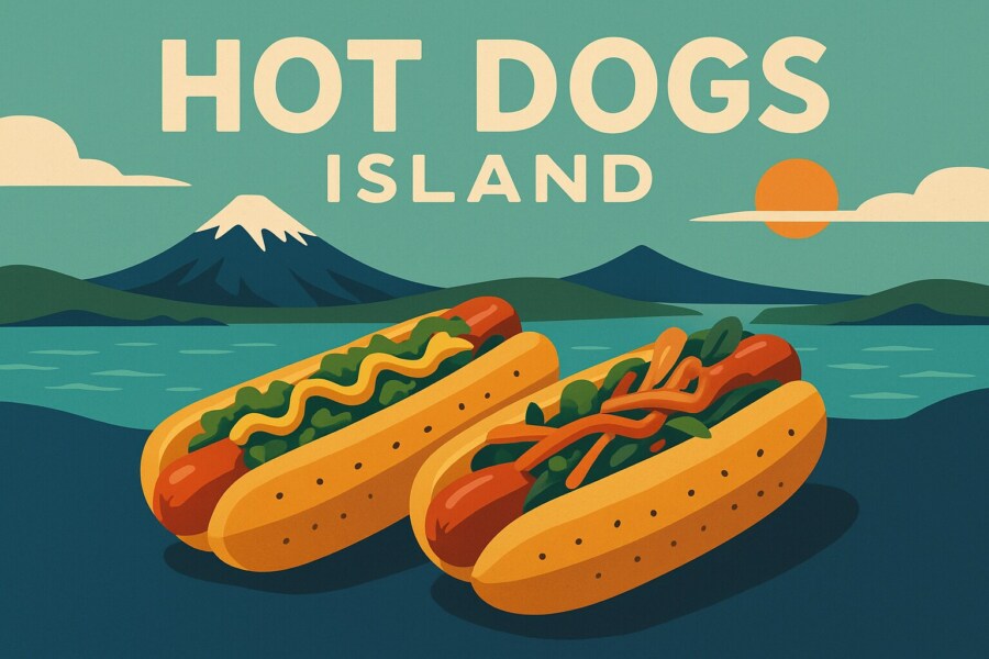 Vegane und vegetarische Hot Dogs Island